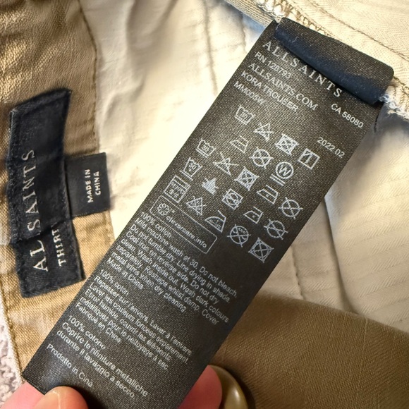 Allsaints Kora Trouser in Washed Khaki - Picture 9 of 9